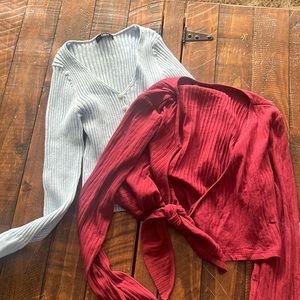 2 long sleeve tops